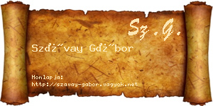 Szávay Gábor névjegykártya