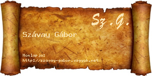 Szávay Gábor névjegykártya